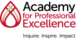 Academy for Professional Excellence Inquire Inspire Impact Logo