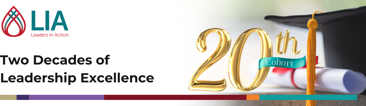 Banner with blog title: Two Decades of Leadership Excellence and LIA logo with graphics.