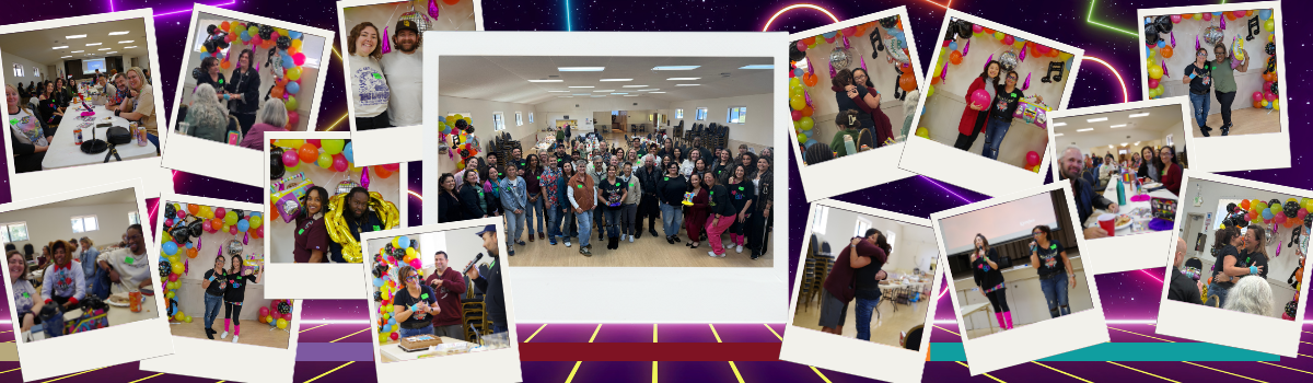 Collage of pictures from the beginning of the year celebration and Jen TT's farewell.